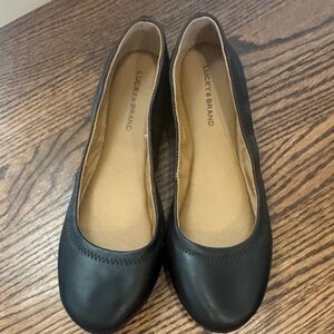 Lucky Brand Black Leather Flats